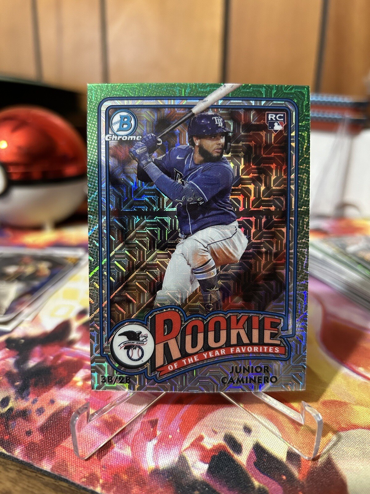 Junior Caminero Rookie 2024 Bowman Chrome Rookie Of The Year Favorites Mojo Ref