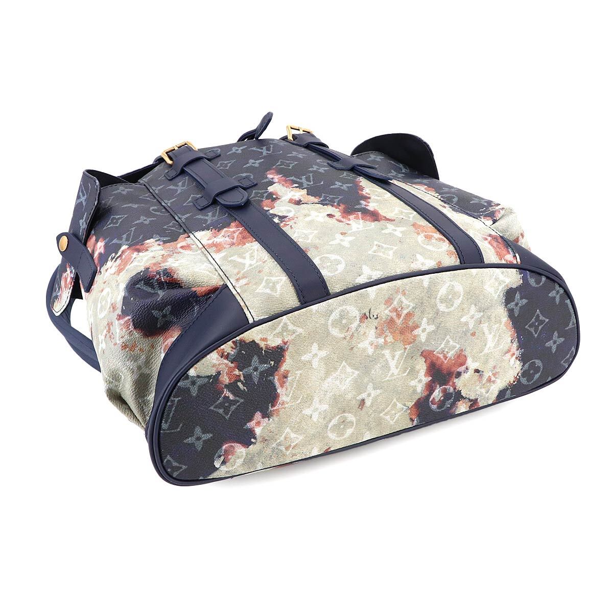 LOUIS VUITTON Monogram Bleach Christopher MM Backpack Deep blue  