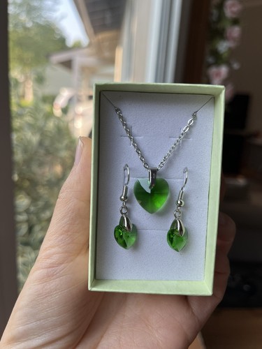 August Birthstone Women Necklace Earrings Handmade With Swarovski Crystal - Picture 4 of 13