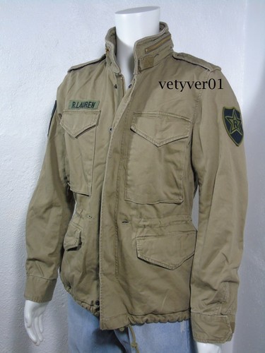NWT RALPH LAUREN D&S Combat/Military/Field Cotton/Patches Jacket OD Green sz XL - Picture 2 of 12