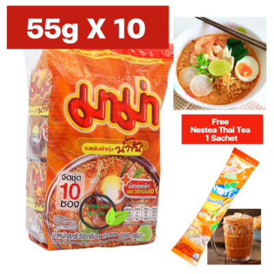 Thai Food MAMA Thai Instant Noodles Tom Yum Kung Flavour Spicy Shrimp 55 G. 