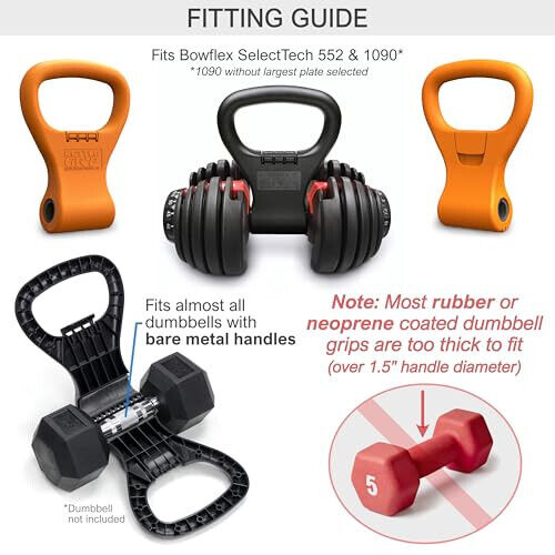 KETTLE GRYP - The Original - As Seen on SHARK TANK! Converts Your Dumbbells Into - Picture 3 of 9