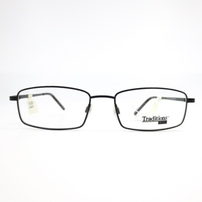 Traditions T 22 Col. 90 Black Rectangular Full Rim Eyeglasses 53-18 135 mm