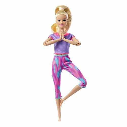 Barbie Made to Move Doll with 22 Flexible Joints & Long Blonde Ponytail