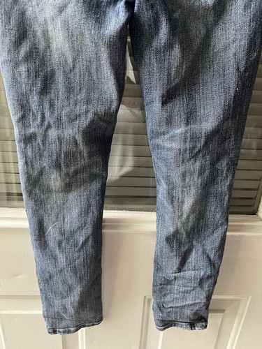 Girl Size 14 Blue Med Denim Jeans MUDD Distressed Skinny - Picture 7 of 7