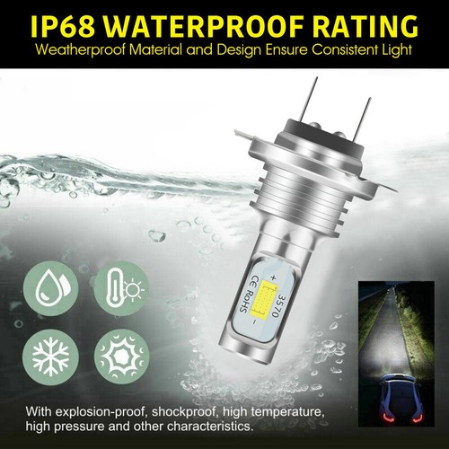 2x H7 LED Headlight Replace Xenon Hi/Low Kit Bulbs Beam 6500K Canbus Error Free - Picture 2 of 7