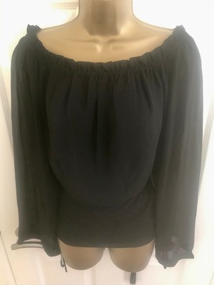 black bardot evening top