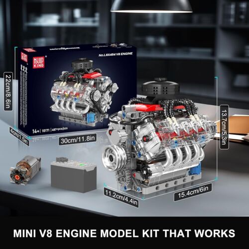 V8 Engine Model Kit - 487 Pcs to Build Your Own Mini Engine That Works - D - Picture 6 of 6