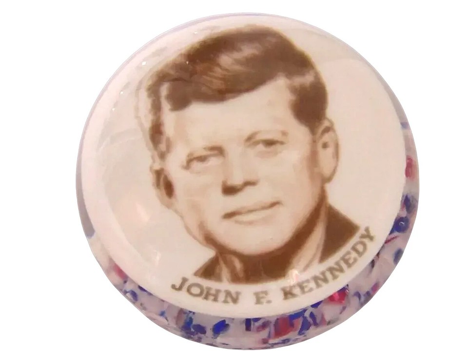 Signed & Dated 1963 John Gentile Glass John F. Kennedy Paperweight eBay