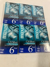 VHS Lot 6 New Sealed Maxell Blank VHS Tapes T-120 GX-Silver High Quality