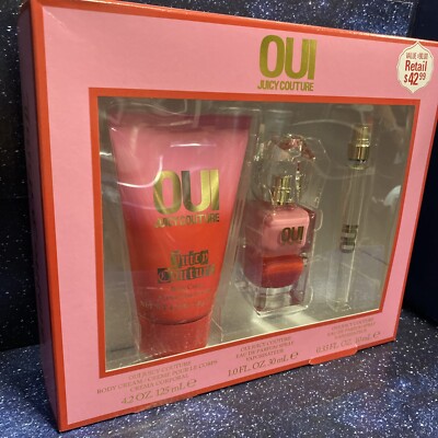 Juicy Couture OUI Fragrance 3 Piece Gift Set Eau De Parfum + Cream