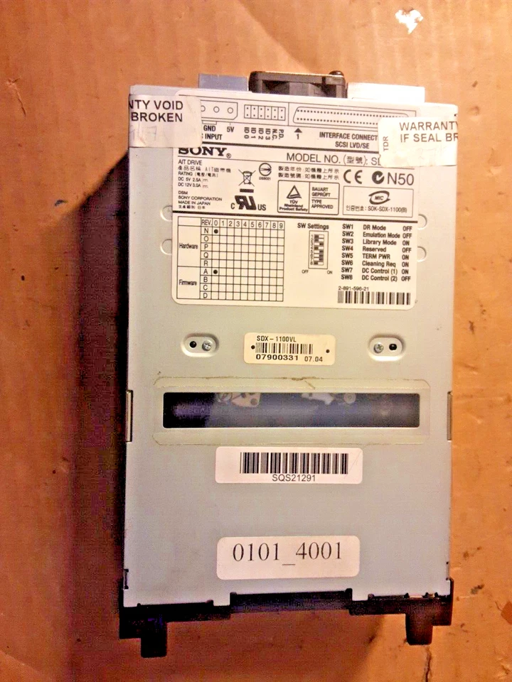 Sony Qualstar SDX-1100 Internal LVD/SE AIT5 Tape Drive SDX-1100VL AIT-5 - Image 2 of 4