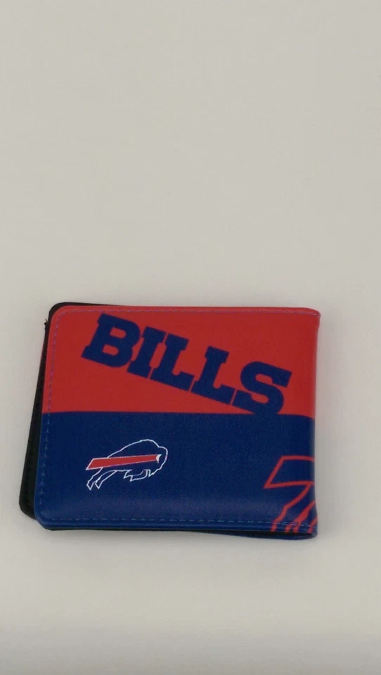 Лицензированный складной бумажник NFL из полноцветной веганской кожи с банкнотами Buffalo - Изображение 2 из 4