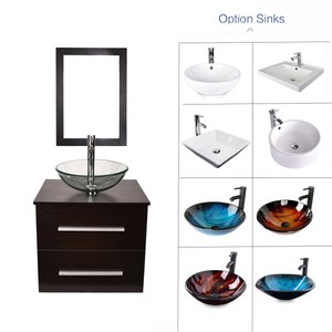 Details About 24 Bathroom Vanity Wall Mount Floating Cabinet Single Vessel Sink Faucet Mirror