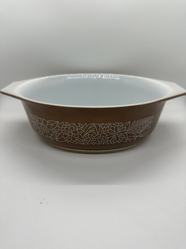 Vintage Pyrex Woodland Braun Oval Auflaufform 043