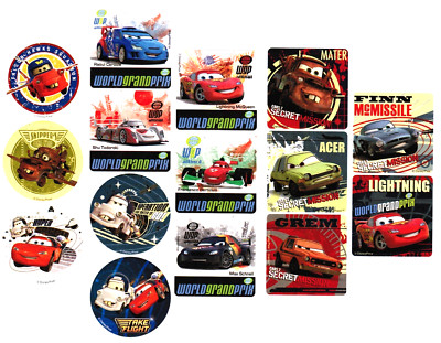 Disney CARS 2 World Grand Prix Take Flight 15 LARGE Stickers! Lightning McQueen