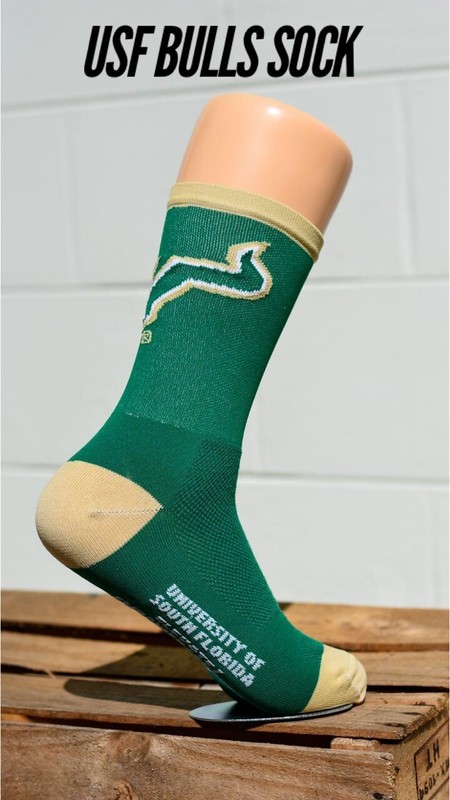 USF Bulls Cycling and Running Sock - Small - New By DeFeet