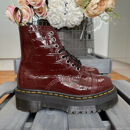 Dr MARTENS SINCLAIR Boots Oxblood Croc Patent Lamper Leather UK 3 EU 36 US  RARE | eBay