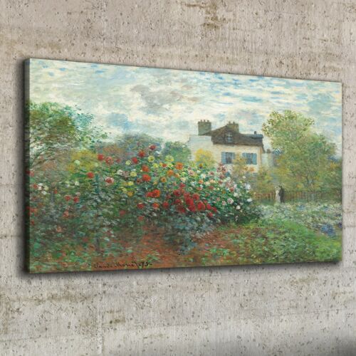 Estampado en lona 100x50 El jardín de Monet en Argenteuil Claude Monet arte mural - Imagen 1 de 11