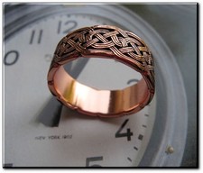 Solid Copper Celtic Ring CTR684 - 3/8 inch wide. Available in Sizes 5 to 13.