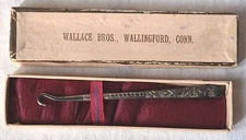 Antique Wallace Bros Aesthetic Movement Folding Button Hook Silver Crane