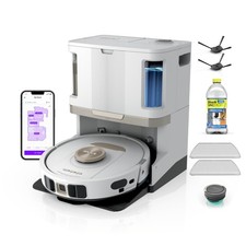 Robot Vacuum & Mop White Shark Stratos 2-in-1 RV2720ZE Hands-Free Features Base