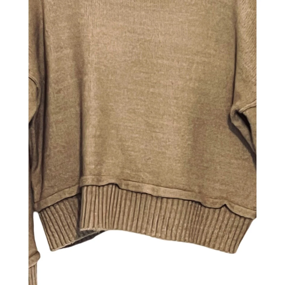 Suéter Pullover Double Zero Mujer Talla L Beige Manga Larga Cuello Redondo Relajado Foto 4 de 4