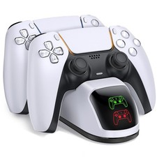 PS5 Controller Charging Station, PlayStation 5 Dualsense Charger Dock White