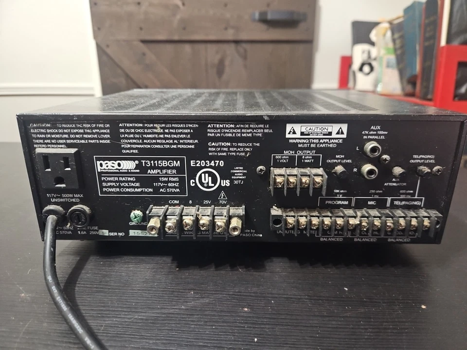 Muzak Series 3000 Integrated 15 watt Amplifier Paso T3115BGM - Image 4 of 4