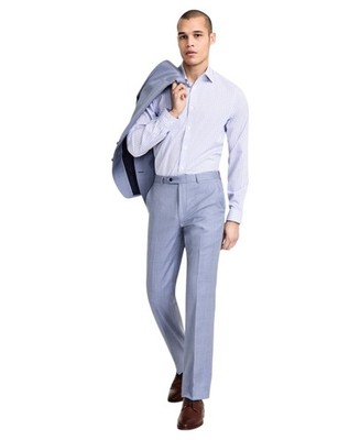 Michael Kors Mens Classic fit Dress Pants 42 / 32 Light Blue Solid Wool