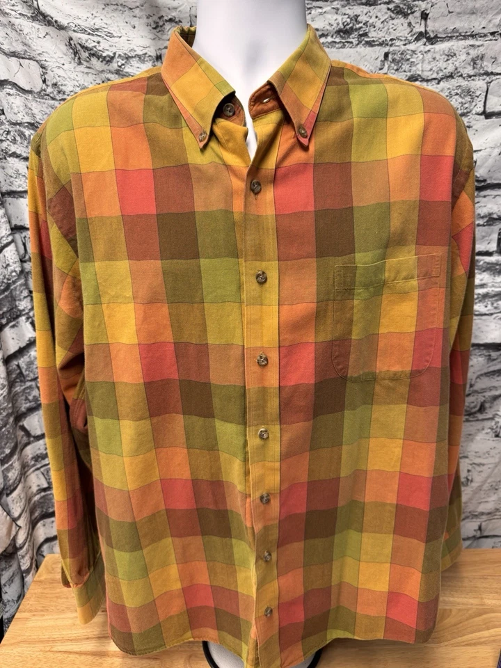 Viyella Mens Brown Plaid Shirt Wool Blend XL Long Sleeve Designer Button Down - Image 2 of 4