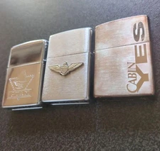 Zippo US Navy Air Corps Guam Cabin Lighter Set of 3 Used