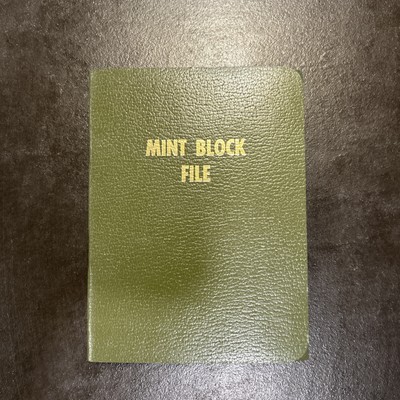 Mint Block File New Old Stock 8 Double Pages Holds 16 Blocks 5.5x4.25  Pen Marks