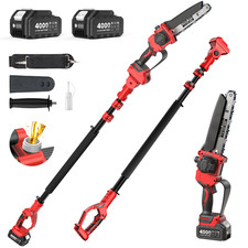 8Inch Pole Saw & Mini Electric Chainsaw,10ft High Reach Battery Pole Chainsaw