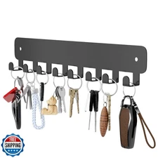pickpiff 1 Pack Key Holder for Wall Adhesive, Key Hooks with 8 Hooks Wall Mou