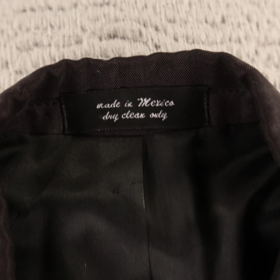 Chaqueta Andrew Fezza L LT 44L Negro Poliéster Microfibra Sarga Blazer Abrigo Deportivo Foto 3 de 4