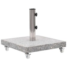 Parasol Base Granite on Wheels Portable Umbrella Stand Holder Garden Square 30kg