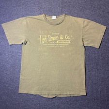 Vintage 1995 Levi Strauss & Co T-Shirt Mens L Green Pure Indigo Made in USA