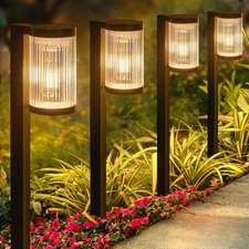Solar Pathway Lights Outdoor 6 Pack Upgraded Outdoor for Outside Super Bright