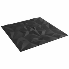 Wall Panels 12 pcs Black 50 x 50 cm XPS Foam vidaXL