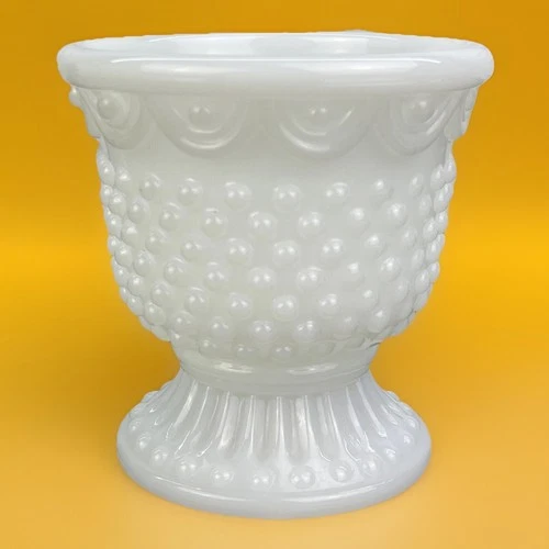 Vintage Avon Milk Glass Hobnail Fairy Light Candle Holder Base 4”