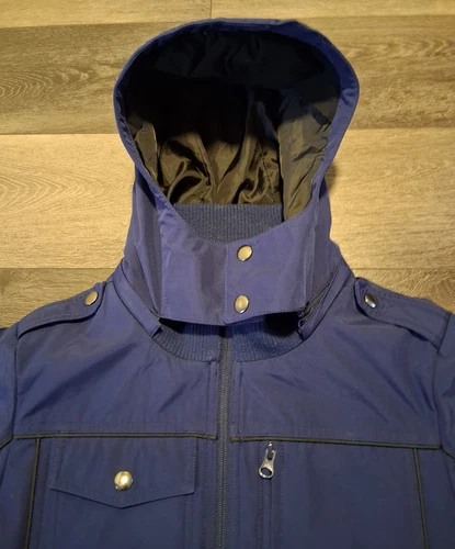 Baubax Travel Bomber Jacket Detachable Hood Utility Softshell Navy Mens Small image 6
