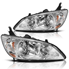 Headlamps for 2004 2005 Honda Civic 2/4 Door Chrome Housing Headlights Assembly