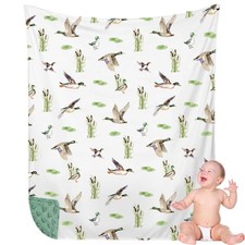 Mallard Duck Baby Blanket for Boys Girls Double Layer Minky with Dotted Backi...