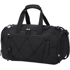 18 Inch Black Small Mens Gym Duffle Bag Shoe Compartment Weekender Travel