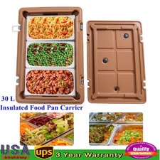 Insulated Food Pan Carrier Boxes for Catering Food Warmer Box 30L/7.93Gal Brown