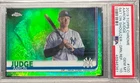 2019 TOPPS CHROME AARON JUDGE BAT ON SHOULDER GREEN REFRACTOR SP /99 PSA 10