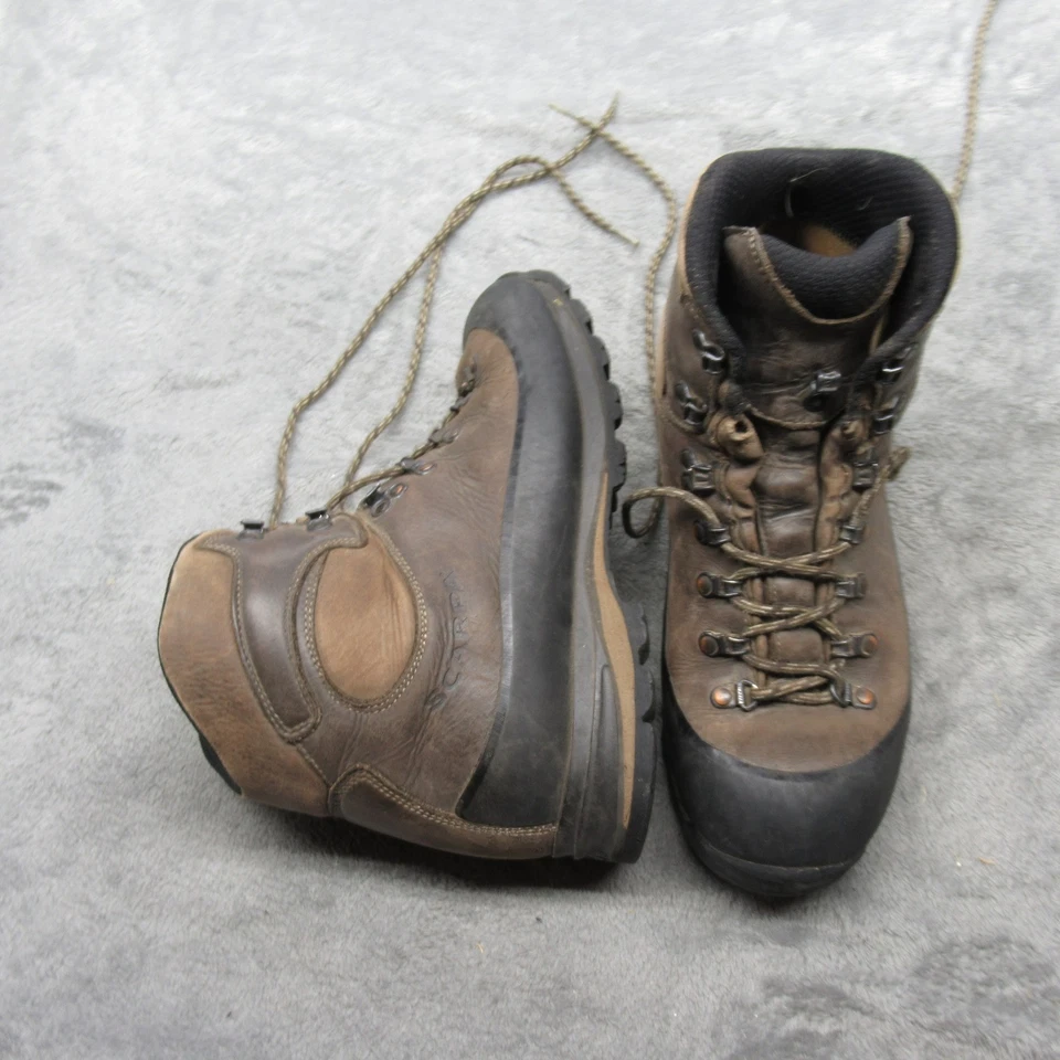 Scarpa Nepal Hiking Boots Men 9.5-10? Brown Leather Mountaineering Lace Hard Toe - Image 2 of 4