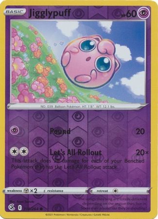 JIGGLYPUFF 110/264 FUSION STRIKE POKEMON (REVERSE HOLO, NM)