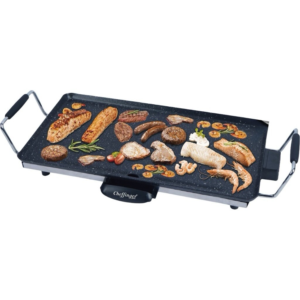 Elektrische Grillplatte 1360Watt Teppanyaki-Grill Elektrogrill 46 Cm BBQ Grill